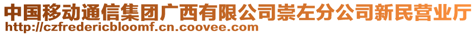 中國移動通信集團廣西有限公司崇左分公司新民營業(yè)廳