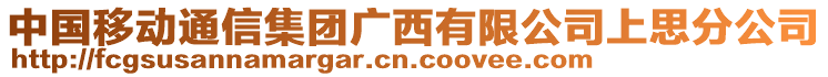 中国移动通信集团广西有限公司上思分公司