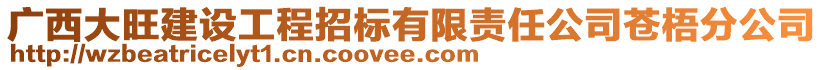 廣西大旺建設(shè)工程招標(biāo)有限責(zé)任公司蒼梧分公司