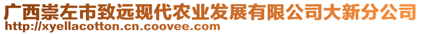 廣西崇左市致遠(yuǎn)現(xiàn)代農(nóng)業(yè)發(fā)展有限公司大新分公司