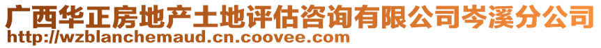 廣西華正房地產土地評估咨詢有限公司岑溪分公司