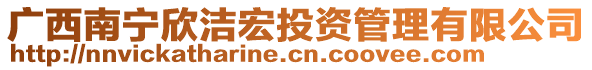 廣西南寧欣潔宏投資管理有限公司