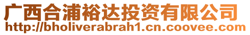 廣西合浦裕達(dá)投資有限公司