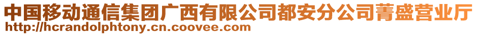 中國移動通信集團(tuán)廣西有限公司都安分公司菁盛營業(yè)廳