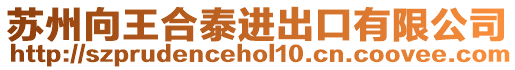 蘇州向王合泰進(jìn)出口有限公司