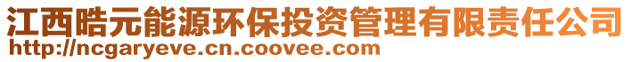 江西晧元能源環(huán)保投資管理有限責任公司