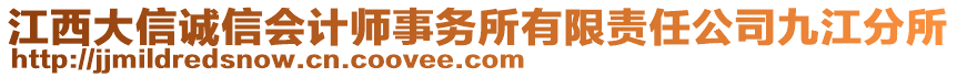 江西大信誠信會計師事務(wù)所有限責(zé)任公司九江分所