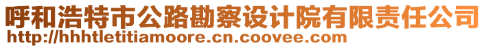 呼和浩特市公路勘察設(shè)計(jì)院有限責(zé)任公司