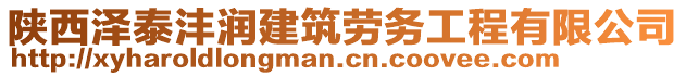 陜西澤泰灃潤(rùn)建筑勞務(wù)工程有限公司