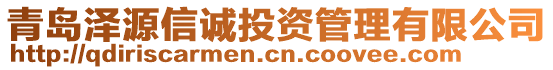 青島澤源信誠投資管理有限公司