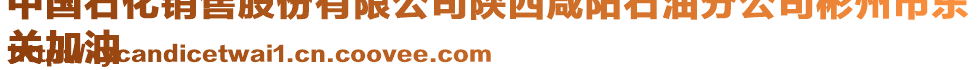 中國石化銷售股份有限公司陜西咸陽石油分公司彬州市東
關(guān)加油