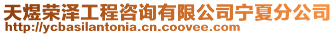 天煜榮澤工程咨詢有限公司寧夏分公司