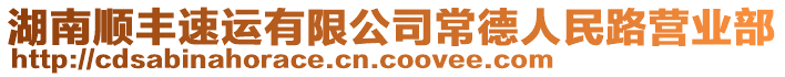 湖南順豐速運(yùn)有限公司常德人民路營(yíng)業(yè)部