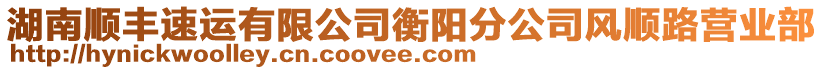 湖南順豐速運(yùn)有限公司衡陽(yáng)分公司風(fēng)順路營(yíng)業(yè)部