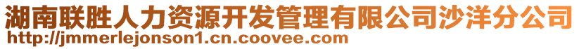 湖南聯(lián)勝人力資源開發(fā)管理有限公司沙洋分公司