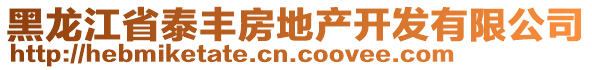 黑龍江省泰豐房地產(chǎn)開(kāi)發(fā)有限公司