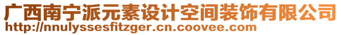 廣西南寧派元素設計空間裝飾有限公司