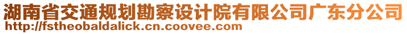 湖南省交通規(guī)劃勘察設(shè)計(jì)院有限公司廣東分公司