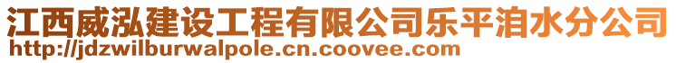 江西威泓建設(shè)工程有限公司樂(lè)平洎水分公司