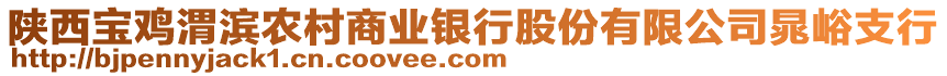 陜西寶雞渭濱農(nóng)村商業(yè)銀行股份有限公司晁峪支行