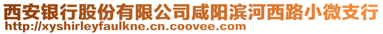 西安銀行股份有限公司咸陽濱河西路小微支行