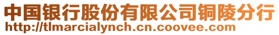 中國(guó)銀行股份有限公司銅陵分行