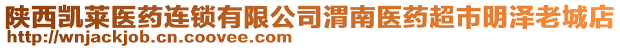 陜西凱萊醫(yī)藥連鎖有限公司渭南醫(yī)藥超市明澤老城店