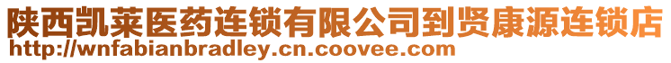 陜西凱萊醫(yī)藥連鎖有限公司到賢康源連鎖店