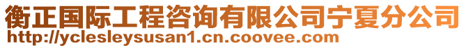 衡正國際工程咨詢有限公司寧夏分公司