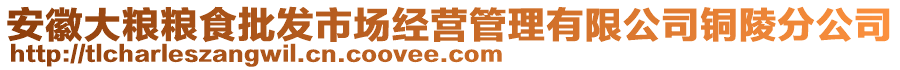 安徽大糧糧食批發(fā)市場經營管理有限公司銅陵分公司