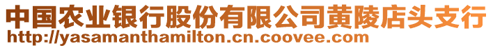 中國農(nóng)業(yè)銀行股份有限公司黃陵店頭支行