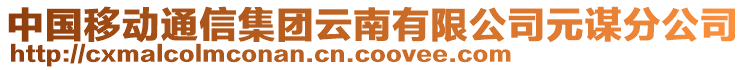 中國移動通信集團云南有限公司元謀分公司