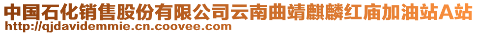 中國石化銷售股份有限公司云南曲靖麒麟紅廟加油站A站