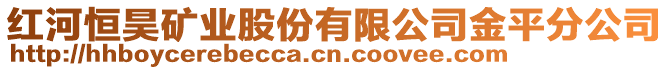 紅河恒昊礦業(yè)股份有限公司金平分公司