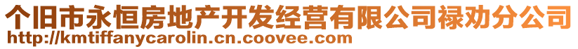 個(gè)舊市永恒房地產(chǎn)開(kāi)發(fā)經(jīng)營(yíng)有限公司祿勸分公司