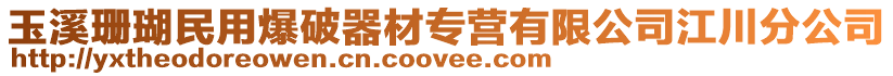 玉溪珊瑚民用爆破器材專營有限公司江川分公司