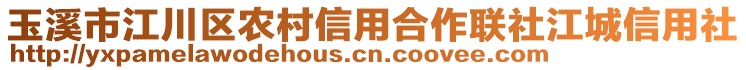 玉溪市江川區(qū)農(nóng)村信用合作聯(lián)社江城信用社