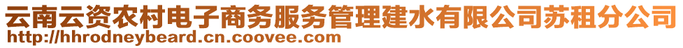 云南云資農(nóng)村電子商務(wù)服務(wù)管理建水有限公司蘇租分公司