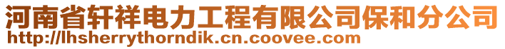 河南省軒祥電力工程有限公司保和分公司