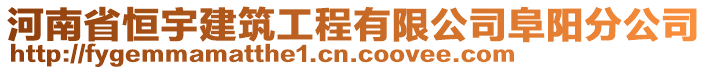 河南省恒宇建筑工程有限公司阜陽分公司