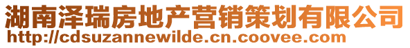 湖南澤瑞房地產(chǎn)營(yíng)銷策劃有限公司