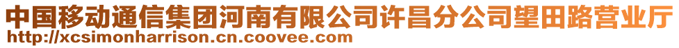 中國移動通信集團河南有限公司許昌分公司望田路營業(yè)廳