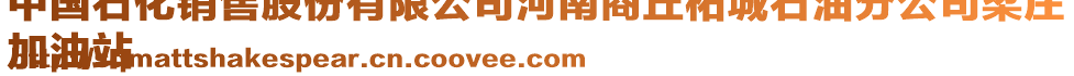 中國(guó)石化銷售股份有限公司河南商丘柘城石油分公司梁莊
加油站