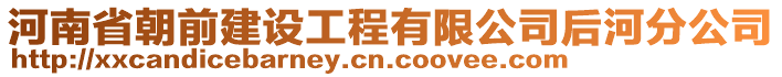 河南省朝前建設(shè)工程有限公司后河分公司