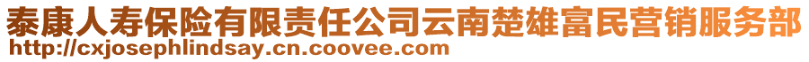 泰康人壽保險(xiǎn)有限責(zé)任公司云南楚雄富民營(yíng)銷(xiāo)服務(wù)部