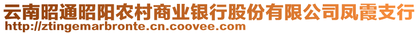 云南昭通昭陽農(nóng)村商業(yè)銀行股份有限公司鳳霞支行