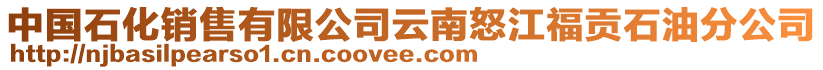 中國石化銷售有限公司云南怒江福貢石油分公司