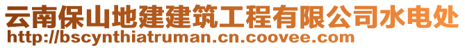 云南保山地建建筑工程有限公司水電處