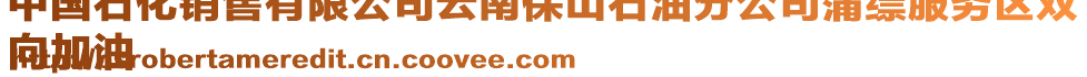 中國石化銷售有限公司云南保山石油分公司蒲縹服務(wù)區(qū)雙
向加油