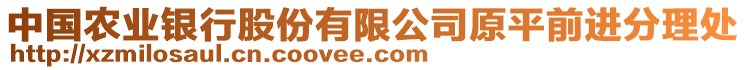 中國農(nóng)業(yè)銀行股份有限公司原平前進(jìn)分理處